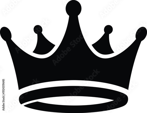 A black crown icon on a white background