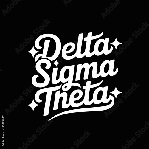 Elegant logo design for delta sigma theta sorority featuring star accents isolated on white background, Vector, illustration