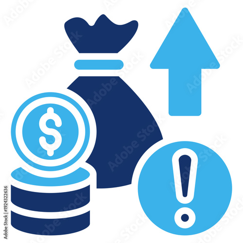 Over Budget solid color icon