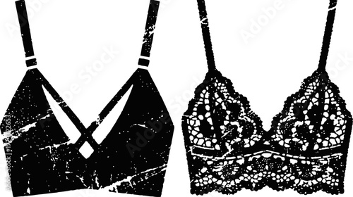 Lace and satin bralette set with adjustable straps for women's intimate lingerie and comfort wear