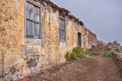 Abandoned hacienda facade in Anaga