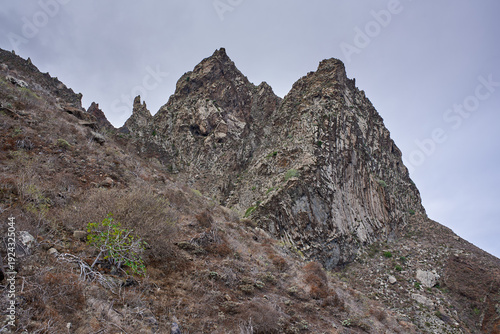 Jagged volcanic peaks in Anaga mountains