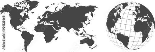 Planet Earth. Earth Day. The Earth, World Map. Vector