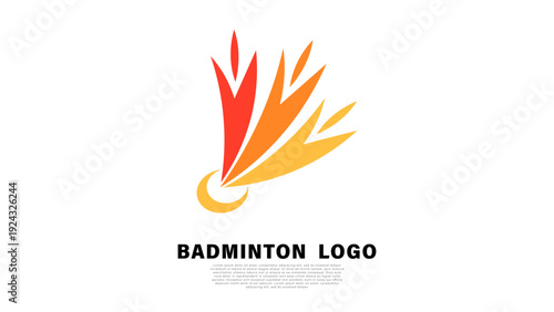 Shuttlecock Badminton Logo Design, Vector illustration EPS 10