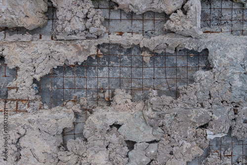 Fotografie Gritty, detailed background of a decaying gray concrete surface