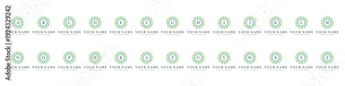Set collection Initial letter A to z floral flower leaf with natural for cosmetics beauty fashion logo design