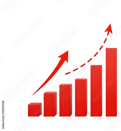 Free Download Increasing trend graph with red bars and arrows - GFXLoad