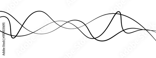 Minimalist Abstract Black and Gray Wavy Line Vector Backgrounds Featuring Smooth Flowing Curves, Overlapping Sine Wave Patterns, and Modern Monochrome Line Art Design. 