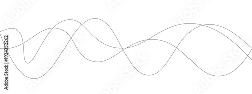 Minimalist Abstract Black and Gray Wavy Line Vector Backgrounds Featuring Smooth Flowing Curves, Overlapping Sine Wave Patterns, and Modern Monochrome Line Art Design. 