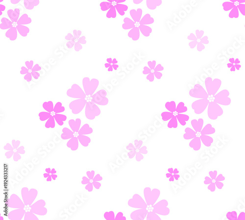 Flower pattern seamless. Cute pattern with colorful pink flowers. Cherry blossom. Floral wallpaper minimalist for design, textile, fabric, paper, wallpaper, scrapbooking, cards, wrapping, vector
