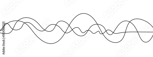 Minimalist Abstract Black and Gray Wavy Line Vector Backgrounds Featuring Smooth Flowing Curves, Overlapping Sine Wave Patterns, and Modern Monochrome Line Art Design. 