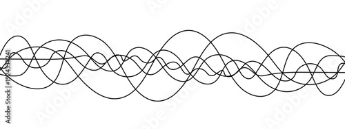 Minimalist Abstract Black and Gray Wavy Line Vector Backgrounds Featuring Smooth Flowing Curves, Overlapping Sine Wave Patterns, and Modern Monochrome Line Art Design. 