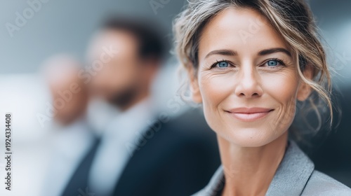 Wallpaper Mural Confident Mature Businesswoman Portrait With Team in Background Torontodigital.ca