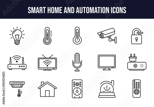 Smart home and automation icons set