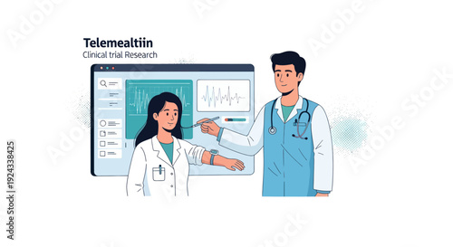 Female dermatologist analyzing skin condition on digital tablet with medical report on screen.