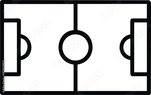 Soccer field outline with goals and center circle