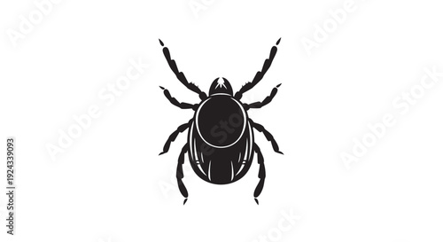 Black beetle silhouette with six legs