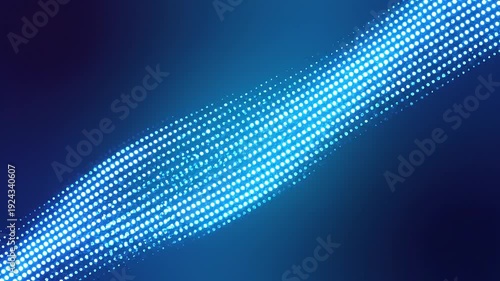 Abstract Blue Light Streaks and Particles Motion Background.