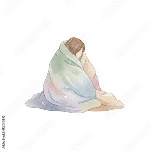 woman in a blanket