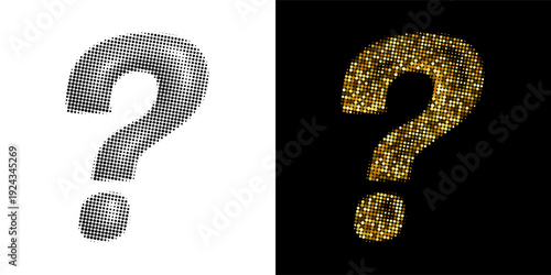 question mark symbol. Dot question mark. Halftone question mark design for T shirt design. Classic question mark