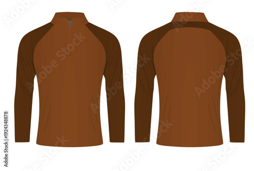 Brown fleece long sleeve. vector	

