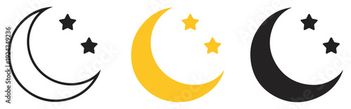 islamic crescent moon star icon