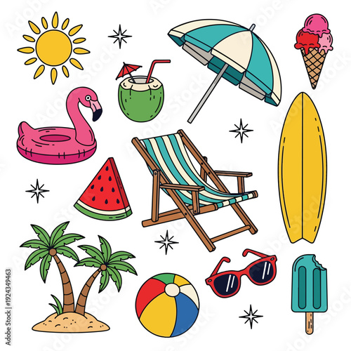 Summer Vacation Beach Holiday Elements Collection.