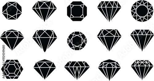 Collection of black diamond illustrations