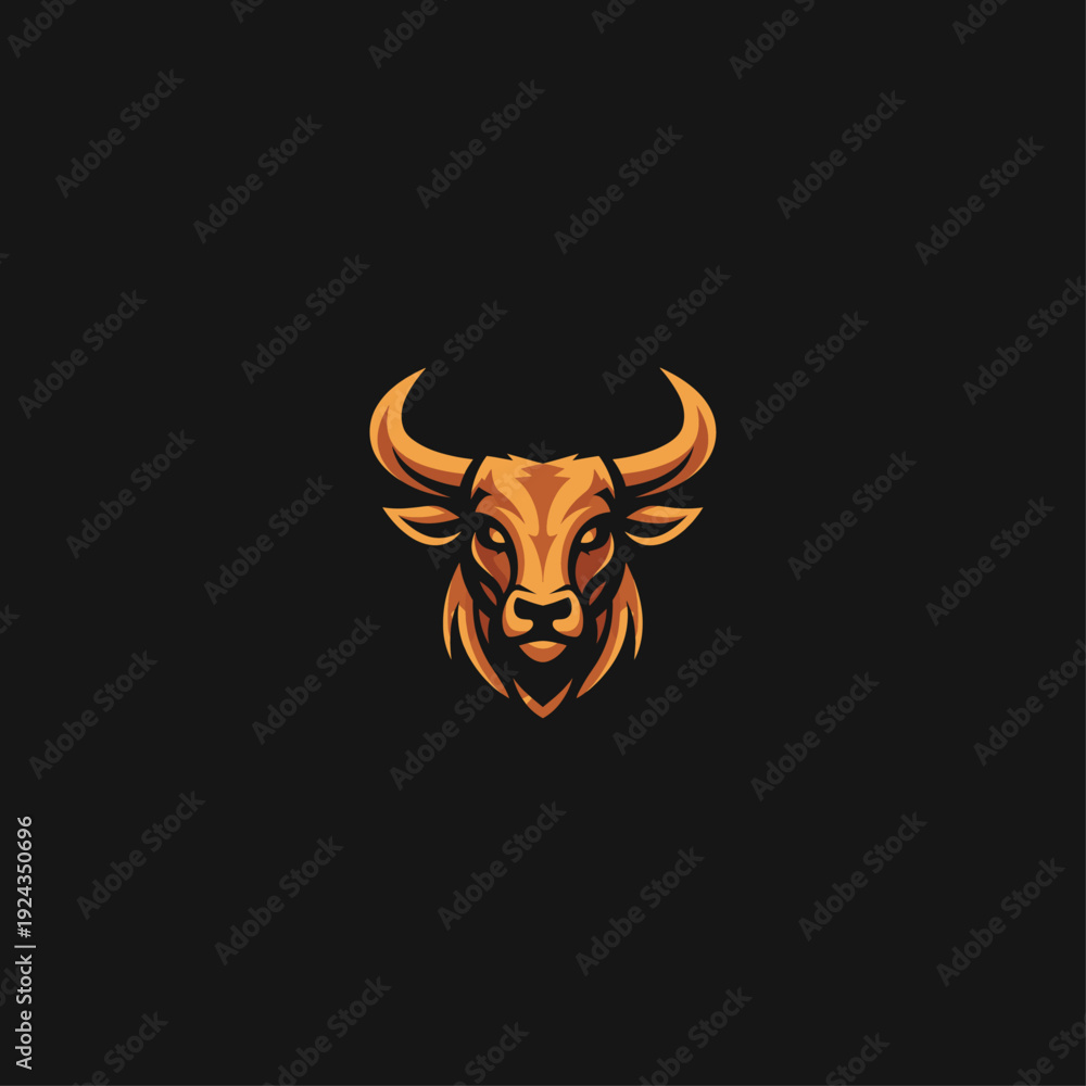 Fototapeta premium Minimalist Cow logo icon flat vector design