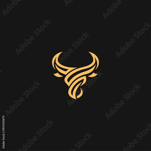 Minimalist Cow logo icon flat vector design