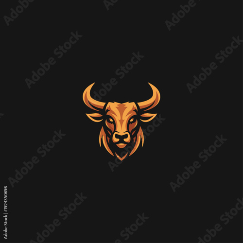Minimalist Cow logo icon flat vector design