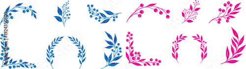 Colorful floral alphabet letters on white background creative typography design