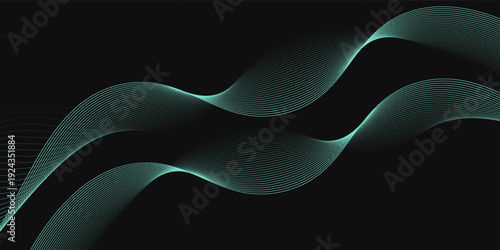 Lime Green Wavy Lines on Dark Backdrop: A Serene and Dynamic Abstract Art Piece Showcasing Flowing Energy and Geometric Precision for Design and Technology Projects