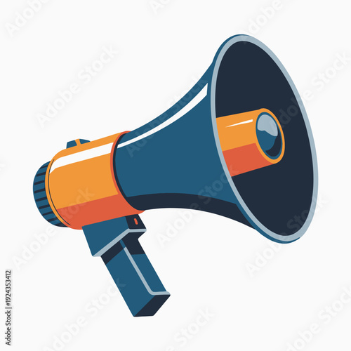 Vector illustration of a silhouette megaphone for label and logo design.