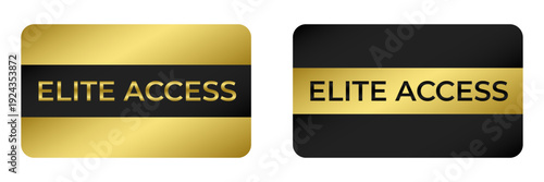 Luxury gold and black elite access membership card design with elegant metallic finish and modern corporate style layout