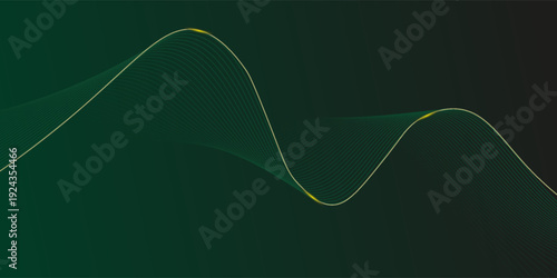 green abstract background design with elegant golden elements vector illustration