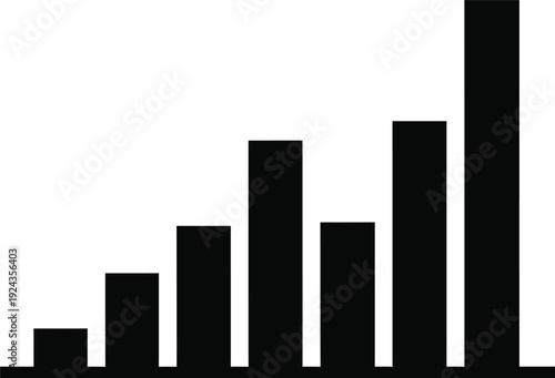 A black bar graph on a white background with varying bar heights