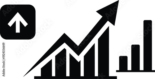 Business growth and success chart with increasing trend