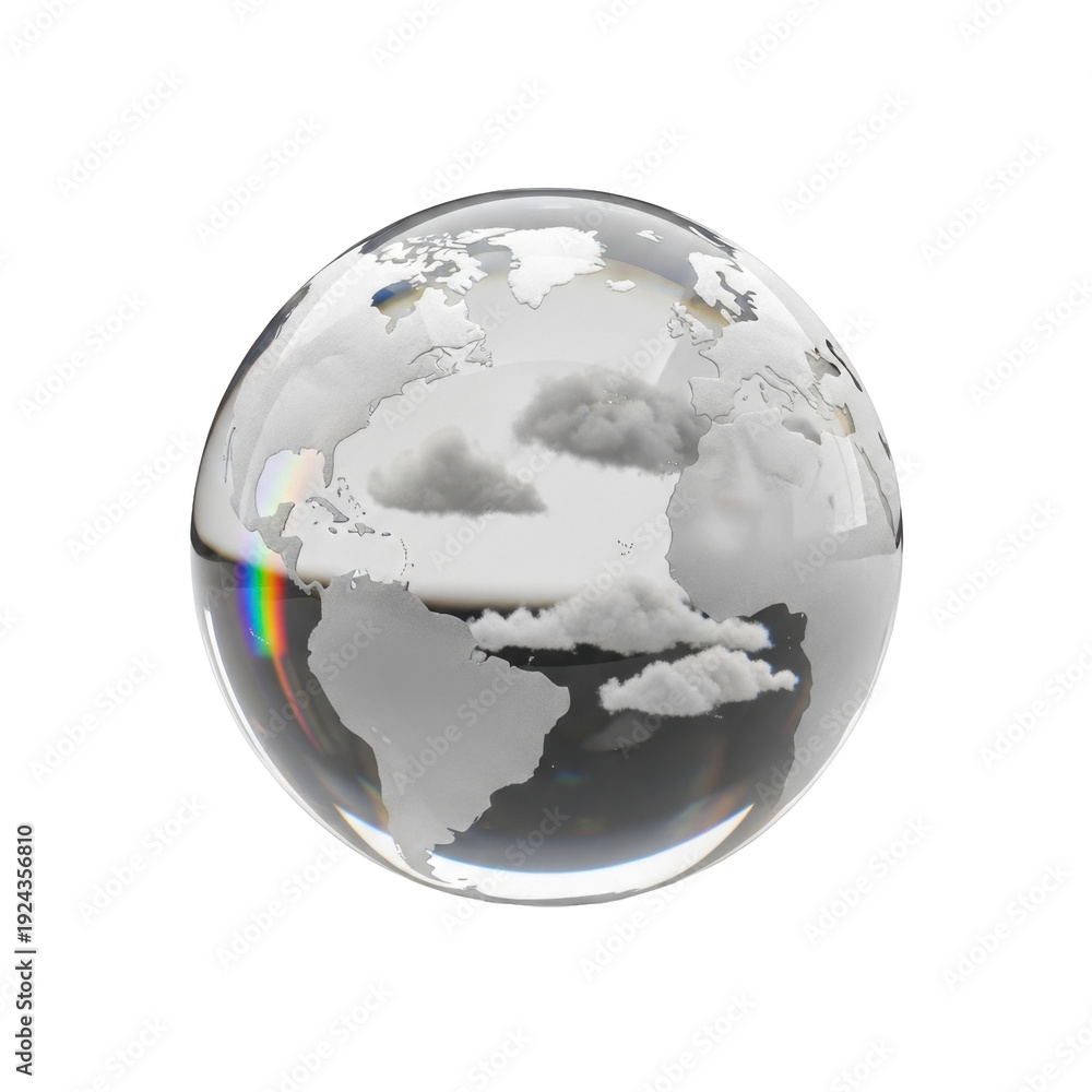 Fototapeta premium Global Forecast: Clouds over a Glass Earth