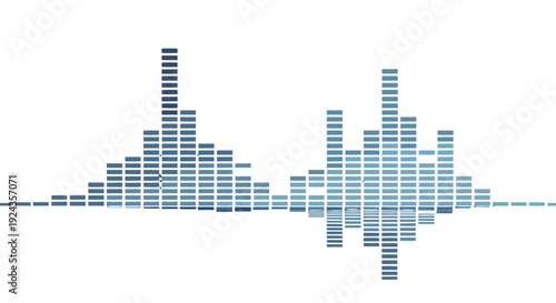 Blue Bar Graph Chart with Positive and Negative Values on White Background.