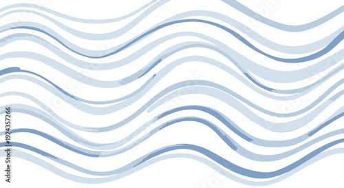 Wavy blue lines on white background, abstract design, flowing pattern, decorative element.