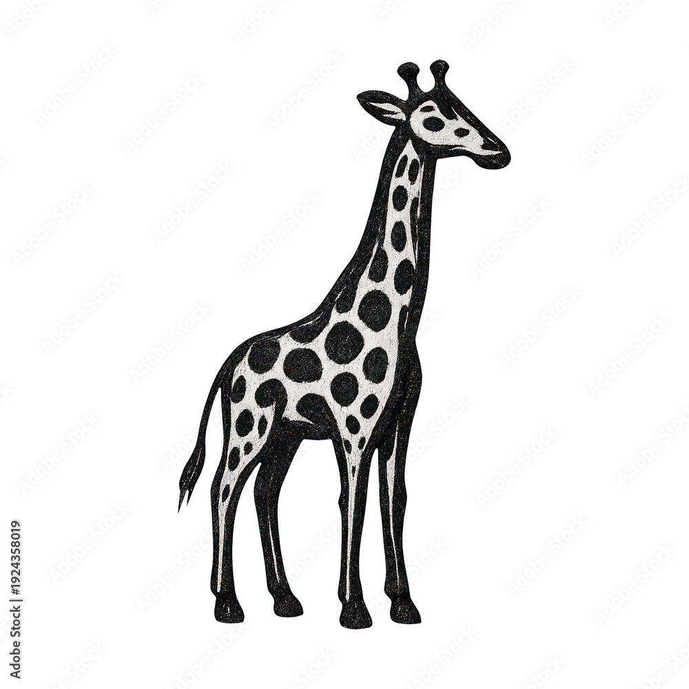 Obraz premium PNG Stylized giraffe illustration with spots.
