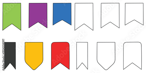 Hand-drawn cartoon and doodle set of bookmarks on a white background.