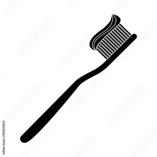 Toothbrush icon vector. Dental care Illustration sign. Oral hygiene symbol or logo.