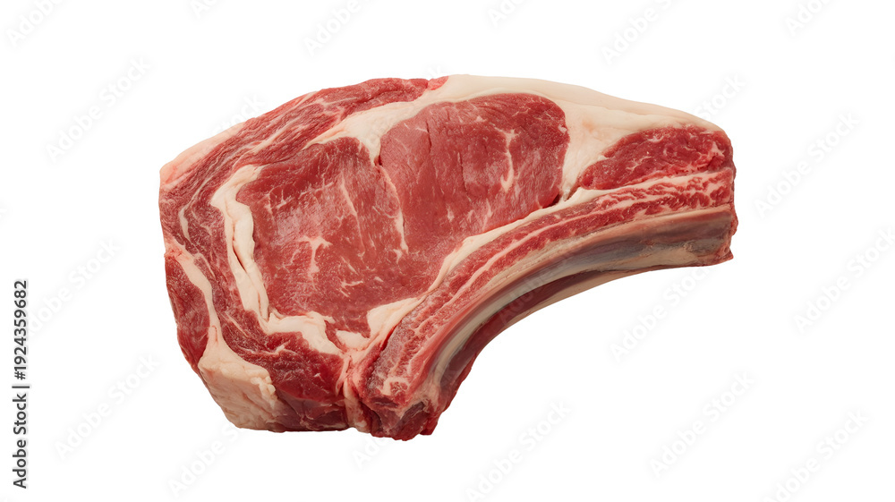 Fototapeta premium Premium Raw Bone-in Ribeye Steak Cut for Cooking