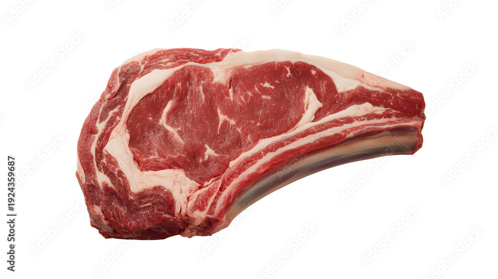 Fototapeta premium Premium Raw Beef Ribeye Steak with Marbling and Bone
