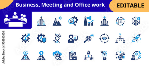 Professional Office Work and Corporate Meeting Icon Pack