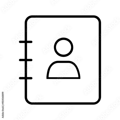 Phone book icon vector. Contact book Illustration sign. Contacts symbol. Book logo.