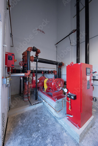 Quadro em tela Indoor water pump for fire protection system