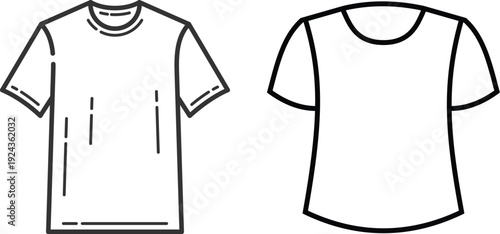 T shirt polo icon set vector. Man polo t shirt symbol. vector illustration. Shirt icon logo in stroke lines collection, T shirt icon outlines - vector simple illustration Clean T-shirt laundry care,